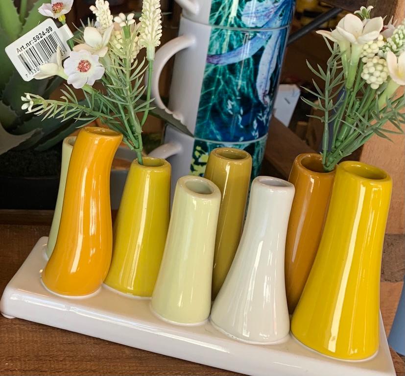 Chive 8 Tube Flower Yellow Vase Wildwood Artisan Gifts And Coffee Shop