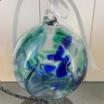 D & J Glassware Witch Ball  Blue/Green