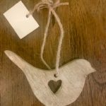 Transomnia Wooden Bird with Heart Hanging Decoration
