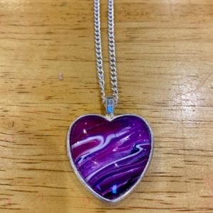 Fran Rawlings Glass Heart Pendant – Purple