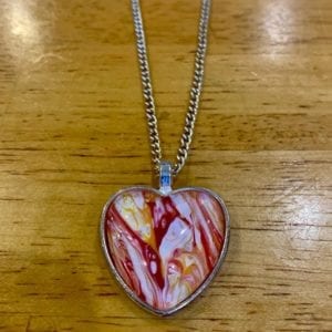 Fran Rawlings Glass Heart Pendant – Peach