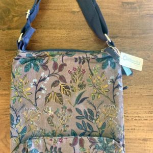 Quintessential Floral Organic Cotton Cross Body Bag – Grey