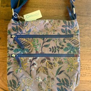 Quintessential Floral Organic Cotton Cross Body Bag – Grey