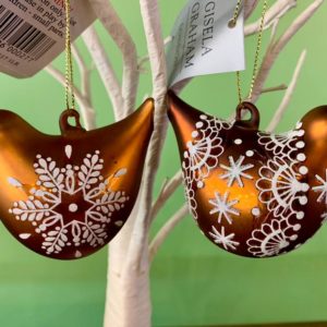 Gisela Graham Copper ‘Lace’ Bird Hanging Decoration
