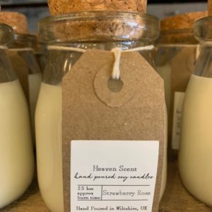 Heaven Scent Milk Bottle Candle – STRAWBERRY & ROSE