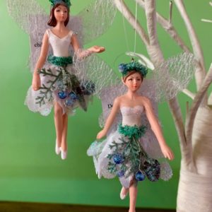 Gisela Graham Fairy in Eucalyptus Embellished Dress Hanging Decoration