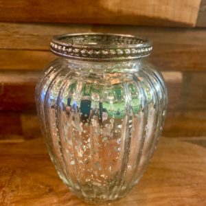 Originals Ltd Silver Ribbed Glass Vase