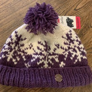 Black Yak Bobble Hat – Snowflake Reflection (Grape)