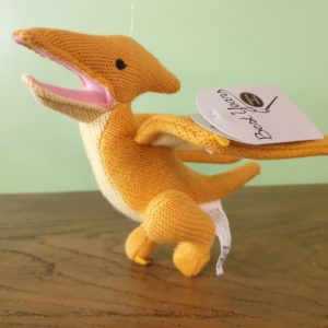 Best Years Knitted Yellow Pterodactyl Dinosaur Baby Rattle