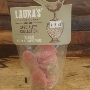 Laura’s Confectionary Vegan Fizzy Strawberries Pouch 142g