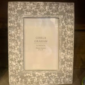 Gisela Graham Grey Wash Floral Resin Picture Frame 4×6