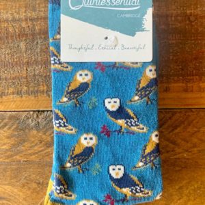 Quintessential Ladies Socks ‘Owls Teal’