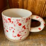 Sass & Belle Splatterware Mug – Pink and Red