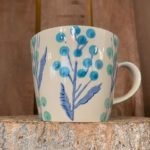 Gisela Graham Blue Wattle Ceramic Mug
