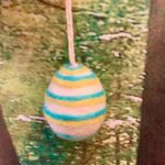 Felt So Good: Handmade Needle Felt Easter Egg Hanging Decoration (Stripes)