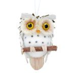 GISELA GRAHAM – Natural/Cone Owl Decoration – Small – 7cm