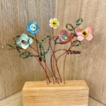 Bead and Button Blooms – Large blue, pink & white garden