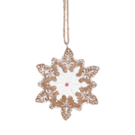 Gisela Graham Resin White Iced Snowflake Decoration